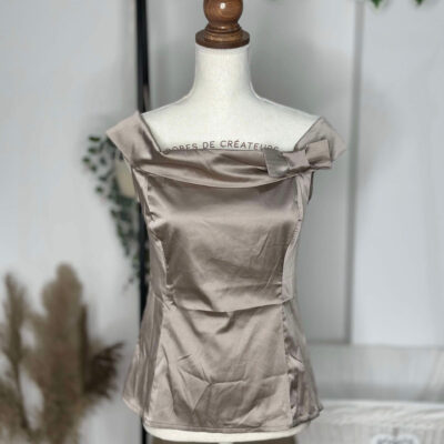 Top Bustier Satiné Beige