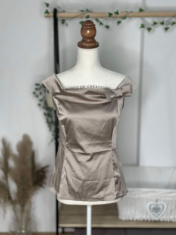 Top Bustier Satiné Beige
