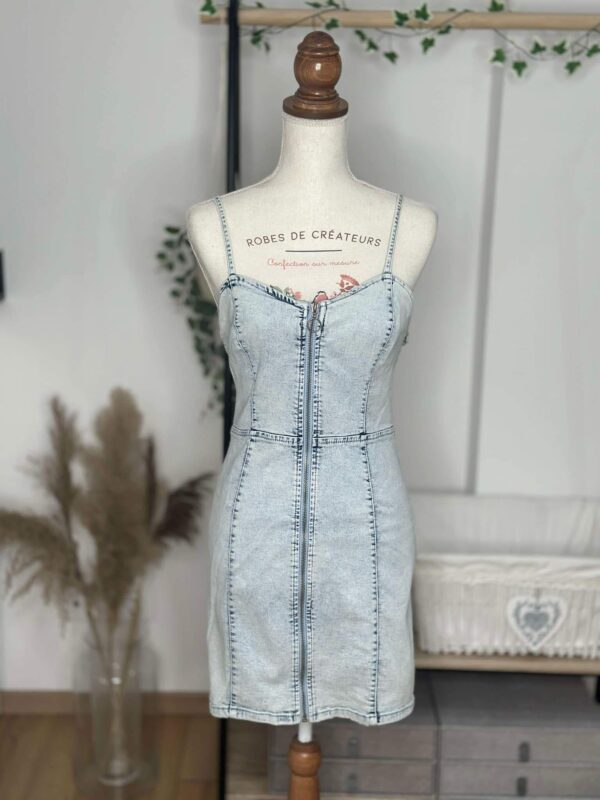 Robe Bustier Zippée en Jean Délavé