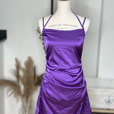 Robe Satinée Dos Nu Violet