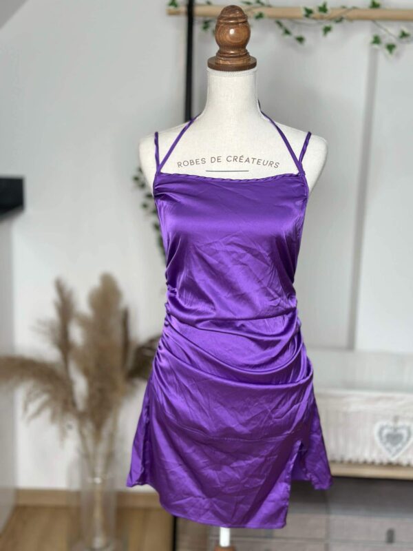 Robe Satinée Dos Nu Violet