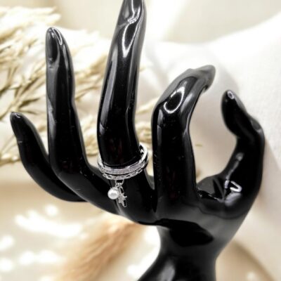 Bague - Étoile & Perle Argenté